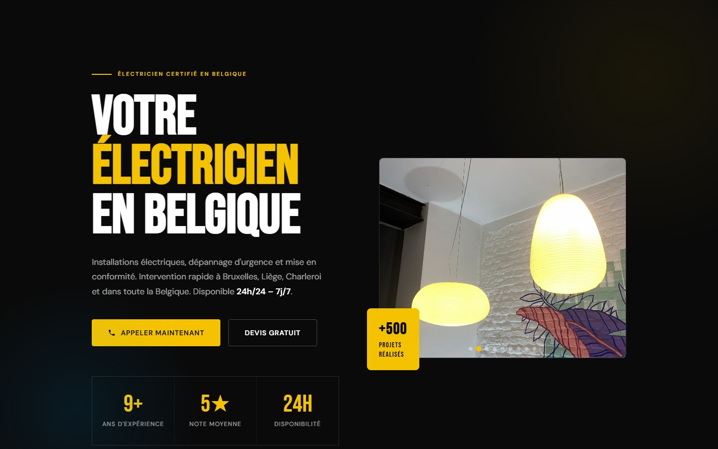 JR Électricien Belgique website